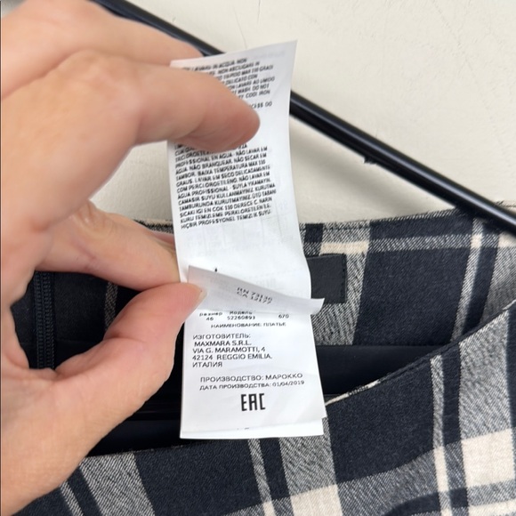 🎀Weekend Max Mara Navy Plaid Midi sheath Dress - Picture 8 of 11